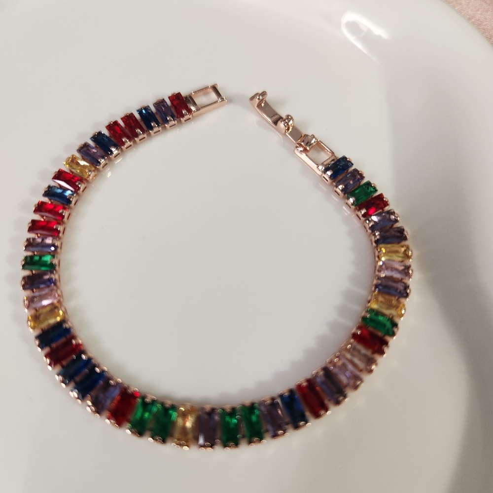Multicolor Stone Tennis Bracelet